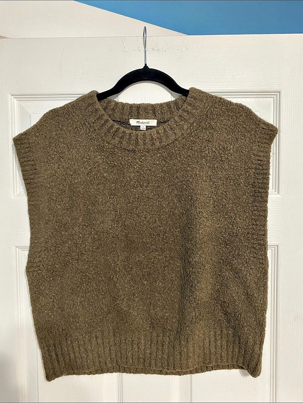 Madewell Bouclé Sweater Vest Brown Large